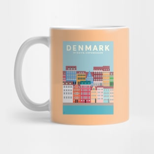 Denmark, Nyhavn, Copenhagen Travel Poster Mug